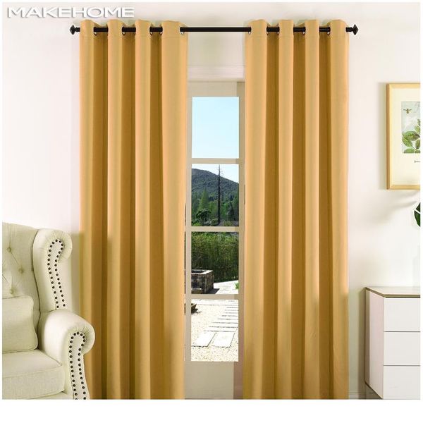 

makehome thick fabric solid color blackout curtain finished window blinds drapes modern curtains for bedroom living room bbygwn