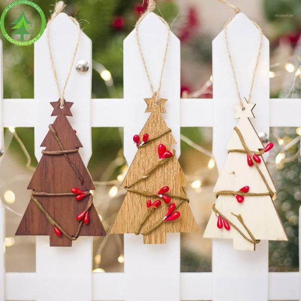 

christmas decorations romantic wooden tree signs home wall hanging decoration xmas rattan pendants decorative ornaments ab1