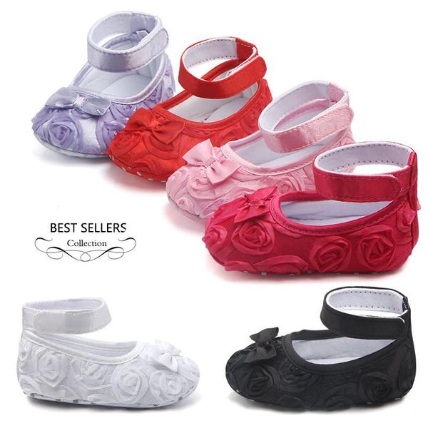 

first walkers sweet baby girls shoes lace princess rose flowers