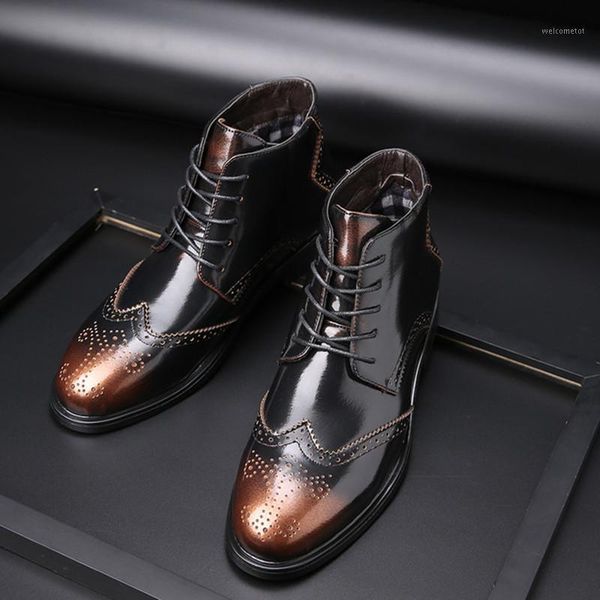 

men's boots fashion new autumn round head casual men's boots lace comfortable, Black