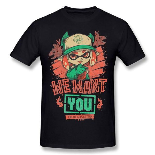 

graphic men we want you shirt brand tees plus size t shirt splatoon nice short-sleeved sport hooded sweatshirt hoodie