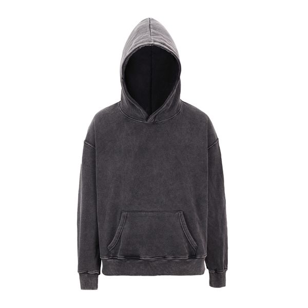 

vintage wash plain black winter hoodie hip hop streetwear sweatshirt men women pullovers 201113