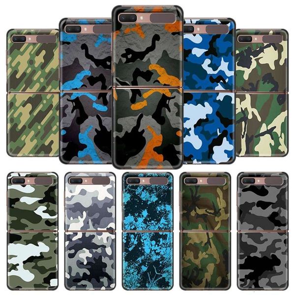 

qasamsung galaxy z mobile case, zflip 5g folding case, black rigid case, luxury, color camouflagelk