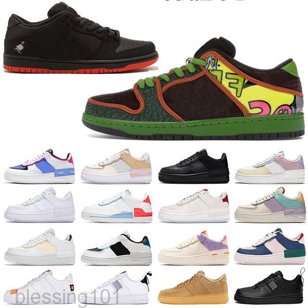 

new dunk plat-form shoes chunky dunky travis scotts tie-dye black white varsity royal shadow fashion men shoes pine green women bt11