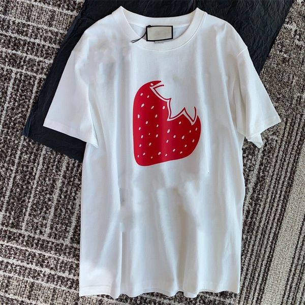 

summer new print round neck t-shirt women's loose casual pullover short sleeve, White