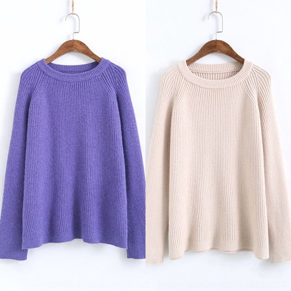 

kl8je 940307 knitted sweater women's korean and winter new solid color long sleeve pulloverround pullovercoat pullover neck autumn loos, White;black