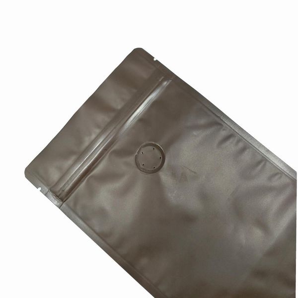 

20pcs lot stand up matte coffee color pure aluminum foil zip lock package bag with vent valve for coffee beans snack storage h bbyqbu