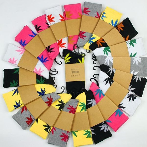 

44 colors christmas plantlife socks for men women cotton socks skateboard hiphop maple leaf printed socks