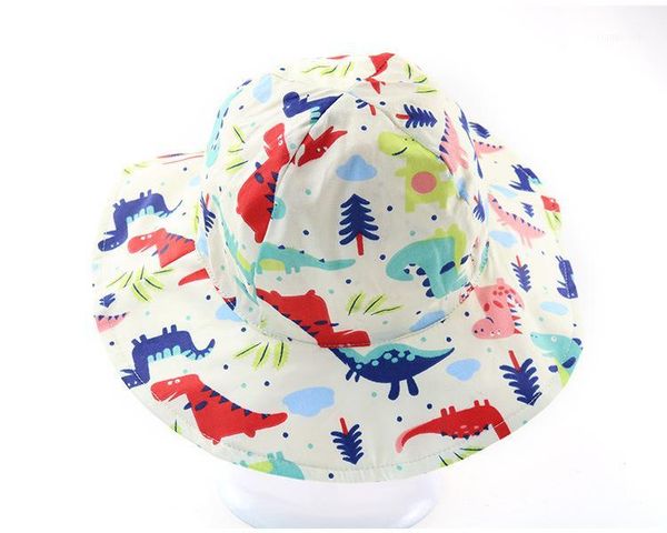 

toddler boys girls bucket hat fisherman summer wide brim fashion print sun cap chin strap children1, Yellow