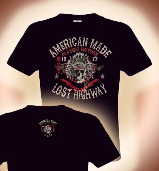 

fashion summer short sleeves fashion biker t shirt american made lost highway sleeveless t shirt sport hooded sweatshirt hoodie