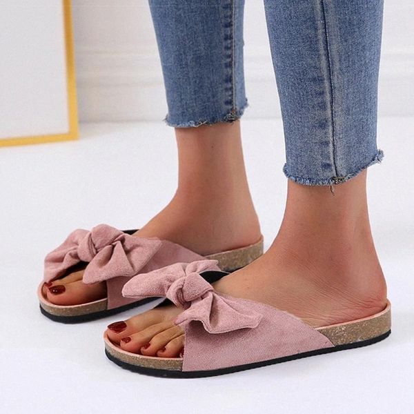 

women sandals 2020 new summer shoes for woman flat sandals sweet bowknot summer sandalias mujer casual slippers women footwear #qk1g, Black
