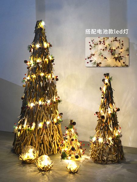 

handmade solid wood with lights christmas tree creative home furnishing window shopping mall decoration