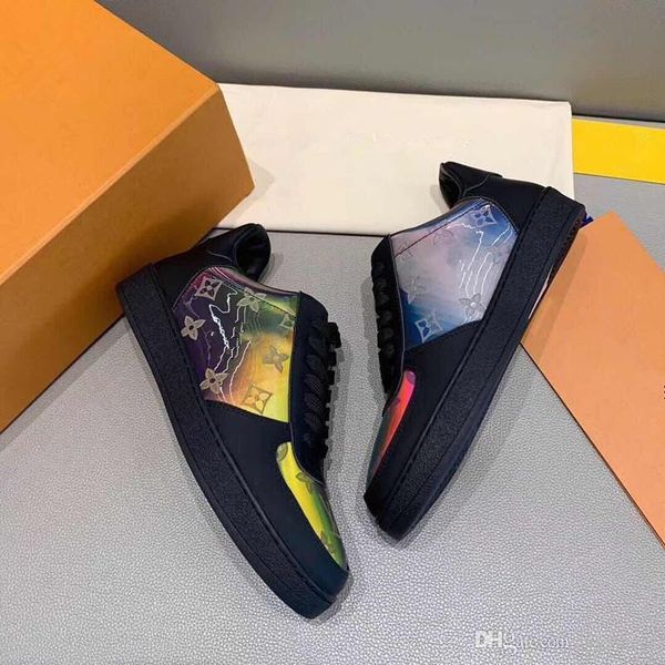 

men women casual shoes fashion luxury designer sneakers walking shoes grey suede leather platform sneaker, Black