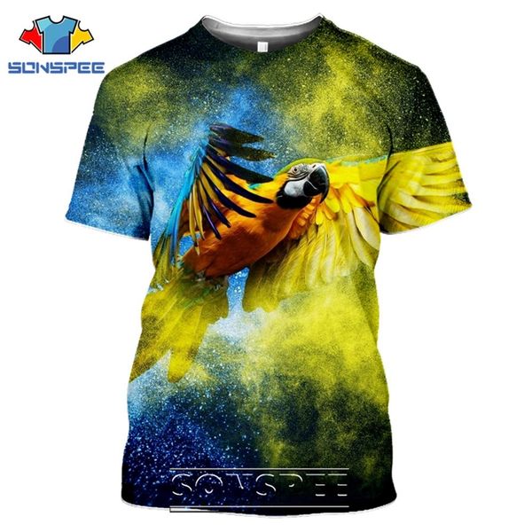 

bird parrot summer men 3d print shirts horror comics graphic men clothing