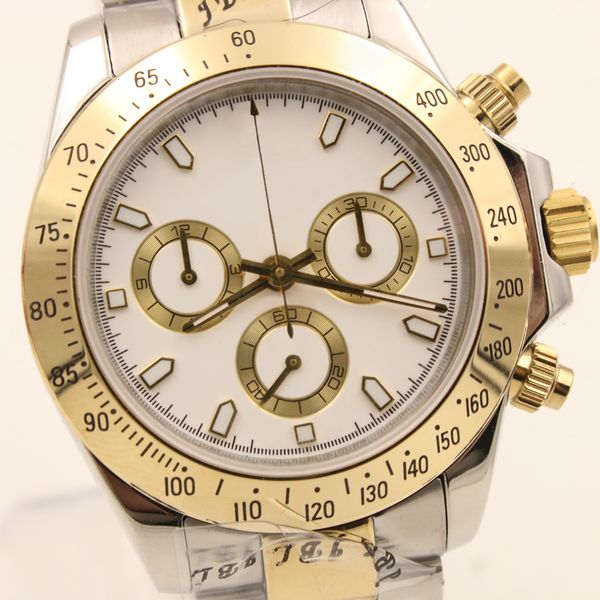 

two tone gold silver dial 116500 40mm automatic mechanical movement sapphire glass mens stainless steel strap wristwatches, Slivery;brown