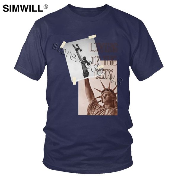 

summer latest tee living in the new york short sleeved statue of liberty graphic father's gift hooded sweatshirt hoodie men t shirt