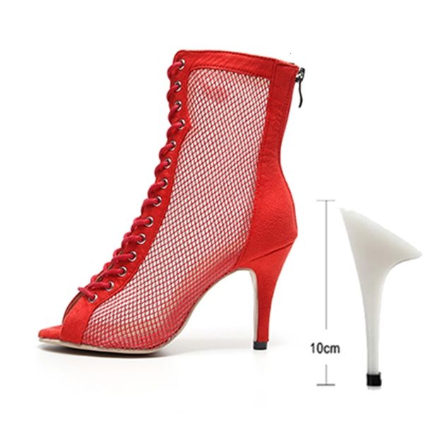 

2021 new women high latin red soft sole ballroom modern dance boots for girls flannel practice salsa dancing shoes wv4i, Black