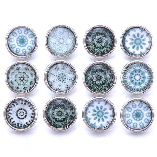 

wholesale 10pcs lot new mixed flower glass snap 12mm snaps buttons for snaps jewelry fit 12mm snap button bracelets h jllvxr