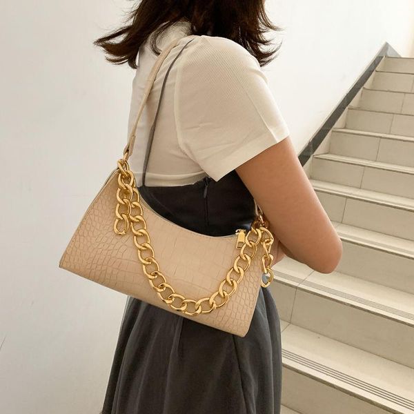 

women shoulder bags chain pu leather crocodile black women's bags