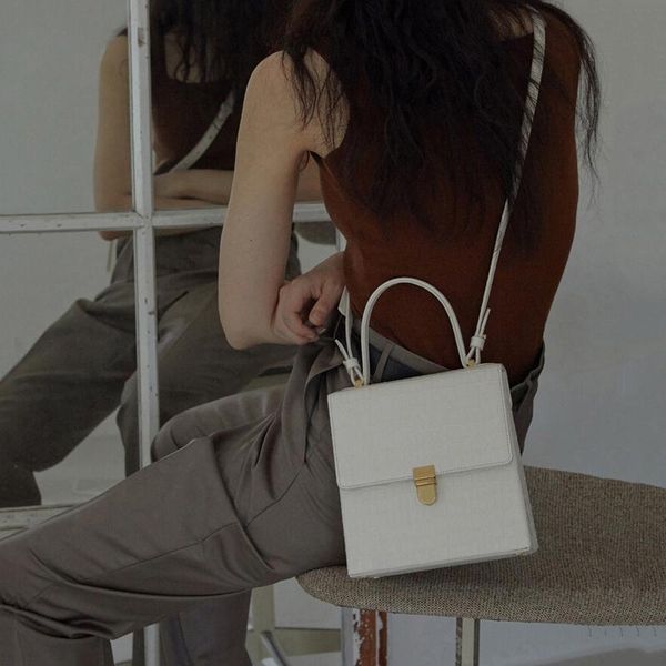 

alligator square bag simple shoulder bag leather handbags womens messenger crossbody bags bolso de hombro