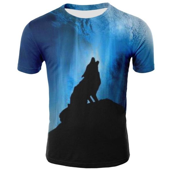 

animal wolf printed 3d print shirts humor plus size oversized men clothing