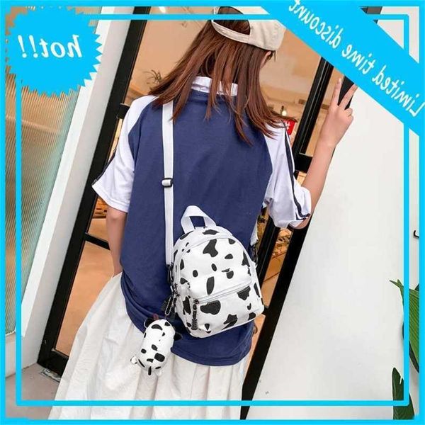 

mini canvas daybag with pluche hanger koe print backpack for women lady girls a69c