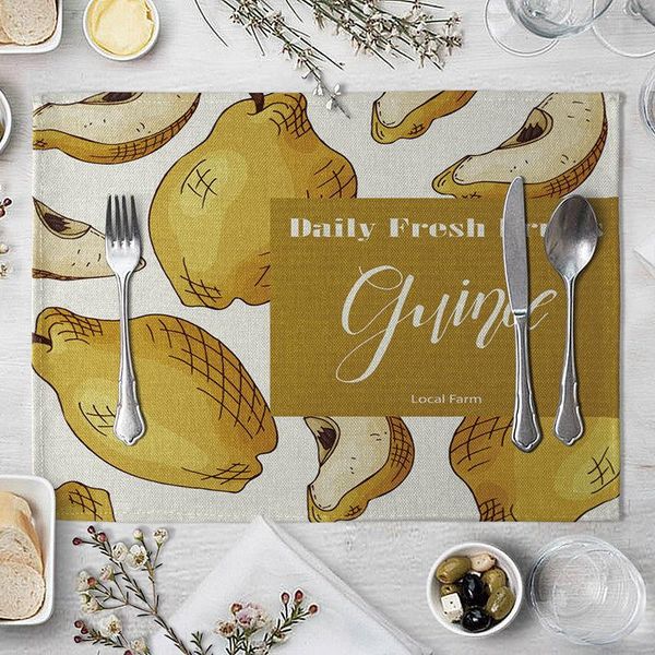

creative fruit linen placemat прямоугольник обеденный стол мат водонепроницаемый теплоизоляционные площадки бытовые блюдо блюдо чаши pad нас