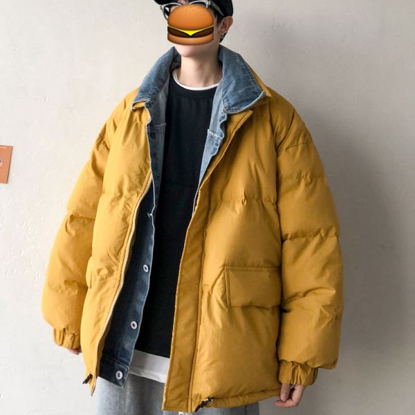 

2020 winter new parka men cotton padded clothes loose, comfortable and warm men's jacket coat time limited, Black