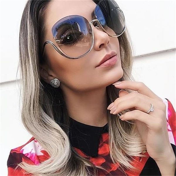 

sunglasses oversized women half frame curved legs square sun glasses ladies vintage brand designer big shades uv400, White;black