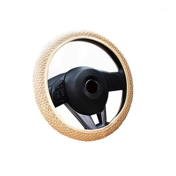 

universal leather elastic handmade skidproof steering wheel cover car auto 36/38cm1