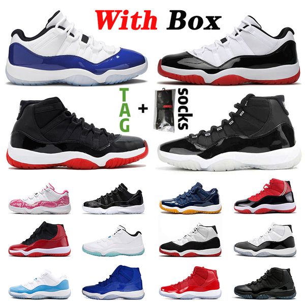 

with box new jumpman basketball shoes for mens womens 11 high low 11s concord space jam sports sneakers