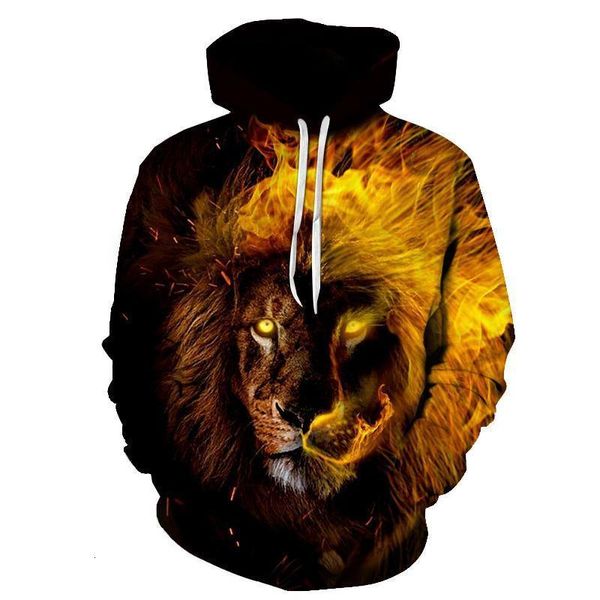 

men hoodies hip hop sweatshirt funny 3d flame tiger lion fashion brand plus size s 6xl hoodie men tracksuit pullovers, Black