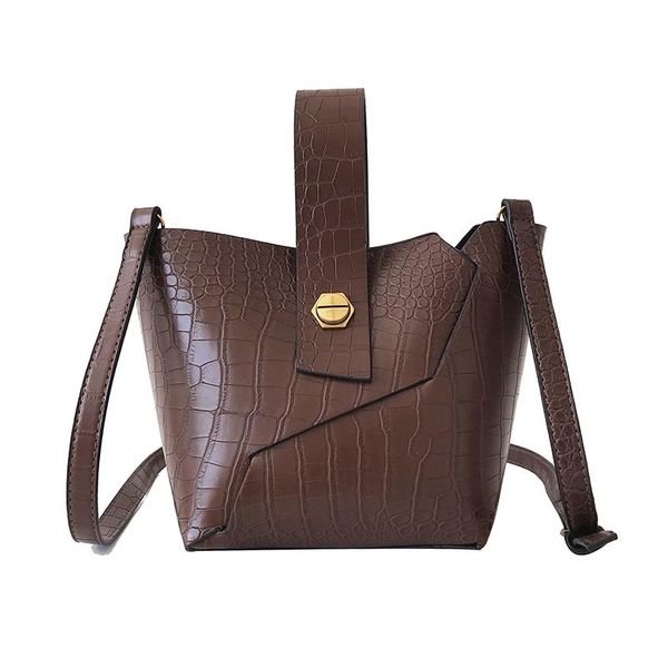 

new bags for women 2020 women bag leather handbags pu shoulder black brown composite bag crossbody messenger bucket with wallet