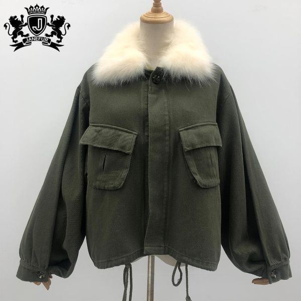 

janefur new design oversize winter warm real fur women parka1, Tan;black