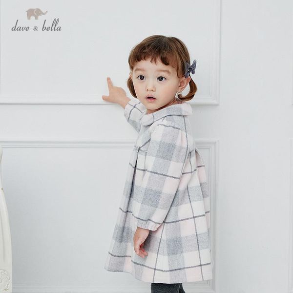 

db14910 dave bella autumn baby girl's cute bow plaid print zipper dress children fashion party dress kids infant lolita clothes, Red;yellow