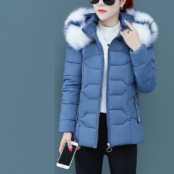 

women's down & parkas winter coat women 2021 fashion jacket cotton padded parka outwear hooded solid color female manteau femme hiver#2, Black