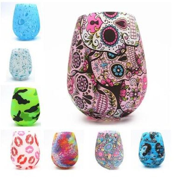 

wine glasses silicone wine glasses bohemia national skull bubble water bottle outdoor party beer cups whiskey drinkware