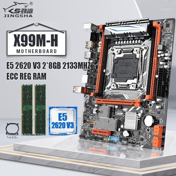 

jingsha x99 m-h motherboard set with xeon e5 2620v3 cpu lga2011-v3 v4 and ddr4 2*8gb=16gb ram wifi slot 4*usb3.0 port1