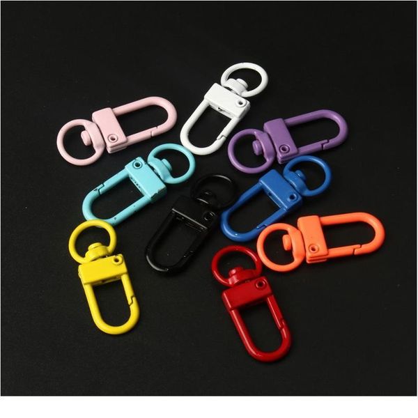 

10pcs/lot metal clasps hooks square shape buckle for jewelry making accessories diy mask key chains jewellery supplies w qylljq, Red;blue