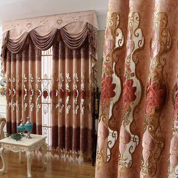 

curtain & drapes big red european and american style luxury jacquard embossed blackout curtains for living room window bedroom