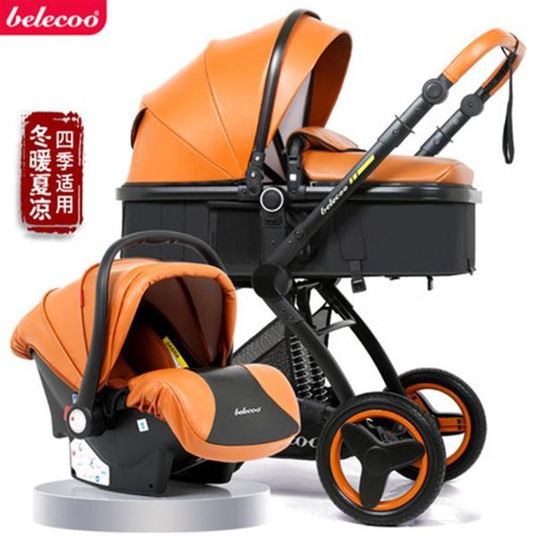 

belecoo belleview high landscape strollers sit reclining folding two-way suspension baby stroller1