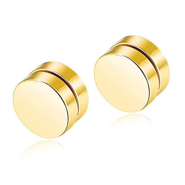 

xinyao stainless steel gold black color magnetic stud earrings mens punk hip hop male earrings jewelry boucle d'oreille, Golden;silver
