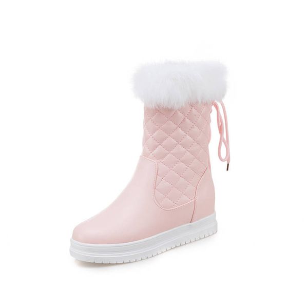 

new 2021 sale mid-calf high qulity put toe foot zip women's sweet shoes winter snow boots 879q, Black