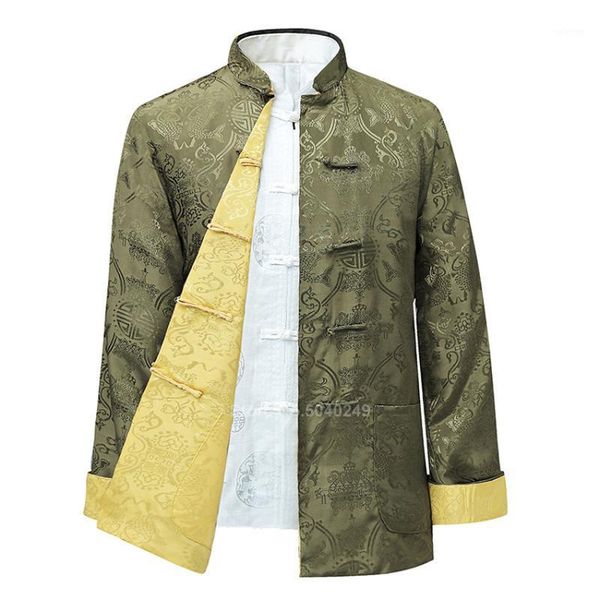 

traditional chinese clothing for men tang suit silk double wear kungfu clothing new year clothes chinese jacket hanfy party1, Red