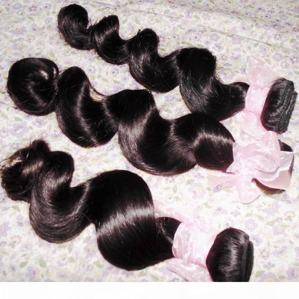 

new arrival human hair weave brazilian loose wave hair extension 3 bundles grade 8a fast shipping, Black