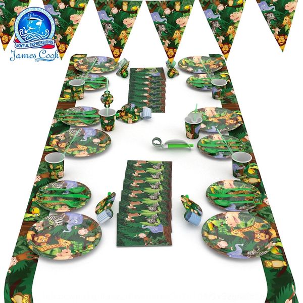 

vq7nw cook's new animal tableware jungle decoration supplies disposable cook's new animal jungle children's party children&#0