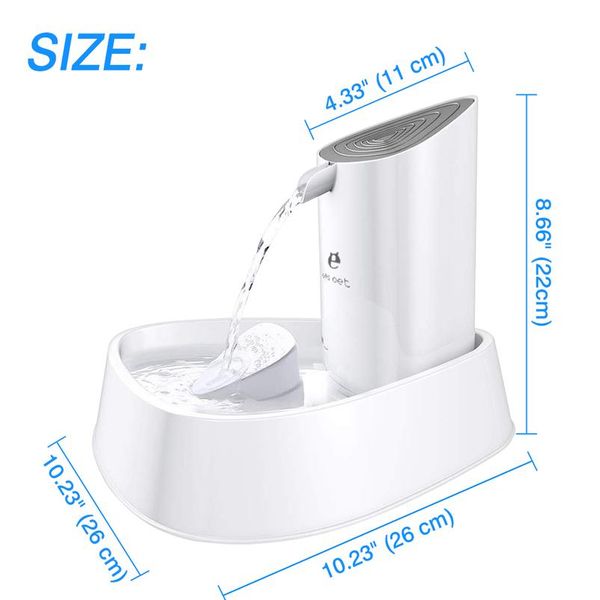 

1.8l cat water fountain quiet matic pet water dispenser for cats dogs birds electric drinking bowl activated carbo bbyleb