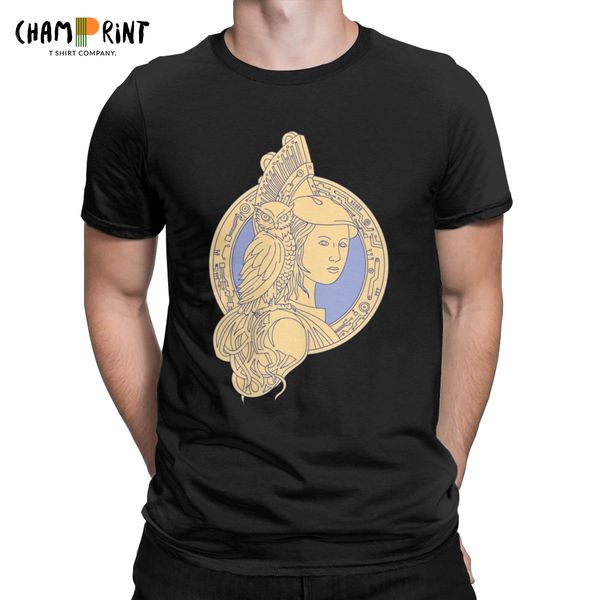 

men pallas athena with owl greek goddess mythology casual short sleeve crew neck gift idea sport hooded sweatshirt hoodie men t shirt