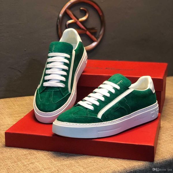 

mens walking shoes green anti - suede musk deer skin tie flat bottom luxury brands casual shoes plate-forme joggers#1f, Black