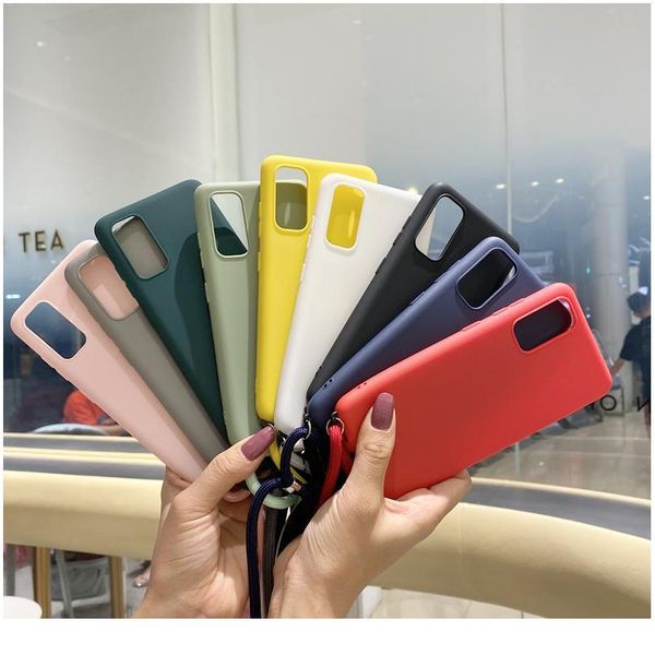 

luxury soft tpu sile phone case for samsung galaxy s20 s8 s9 s10 plus s20 ultra crossbody necklace lanyard strap ba qylbfg